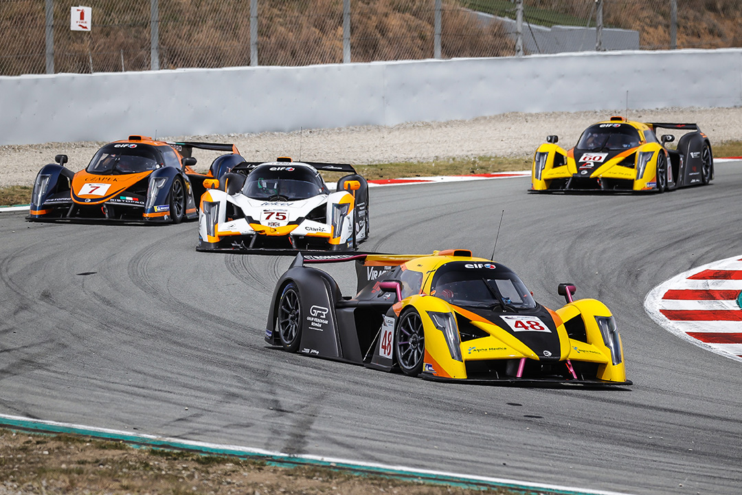 Mihnea Stefan's number 48 Ligier JS P4 in race action
